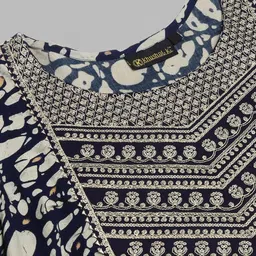 Khushal K Printed Empire Thread Work Kurta with Palazzos & With Dupatta image 2