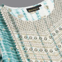 Khushal K Abstract Printed Thread Work A-Line Kurta & Palazzos With Dupatta image 4