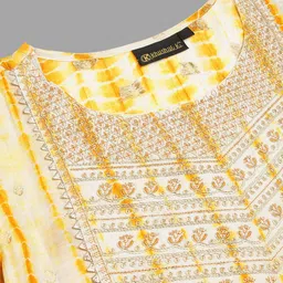 Khushal K Abstract Printed Thread Work A-Line Kurta & Palazzos With Dupatta image 2