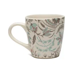 Arrabi White & Blue 6 Pcs Handcrafted Printed Ceramic Stoneware Matte Cups image 4
