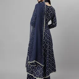 Khushal K Ethnic Motifs Printed Sequinned Kurta with Palazzos & Dupatta image 5