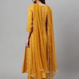 Khushal K Ethnic Motifs Printed Sequinned Kurta with Palazzos & Dupatta image 4
