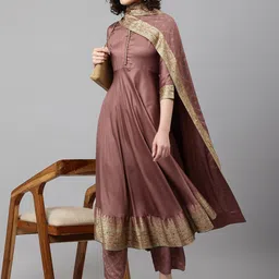 Khushal K Ethnic Motifs Kurta with Trousers & With Dupatta-picture-10