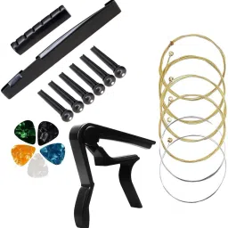 Electric Acoustic Guitar string with Guitar Saddle set, 5 Picks and Guitar Capo Guitar String-80