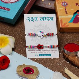 EL REGALO Set Of 2 Beaded Wraparound Rakhis-9