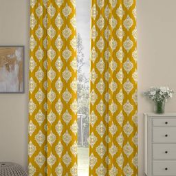 URBAN SPACE Yellow & White 2 Pieces Ethnic Motifs Cotton Door Curtain-image-17