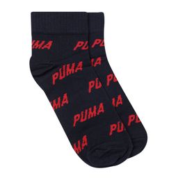 Puma Unisex Set of 2 Quarter All Over Brand Logo Printed Ankle-Length Socks-16