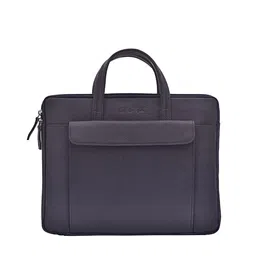 OLIVE MIST Unisex Blue Solid Leather Laptop Sleeve-image-92