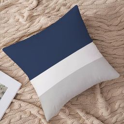 STITCHNEST Blue & Grey Striped Square Cushion Cover-47