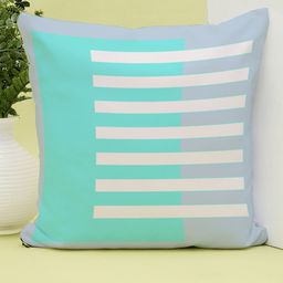STITCHNEST Teal & Grey Single 16"*16" Colour-blocked Square Cushion Covers-17