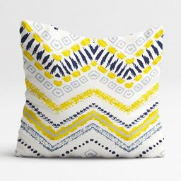 STITCHNEST Teal & Yellow Set of 5 Geometric Printed 18" X 18" Square Cushion Covers image 3