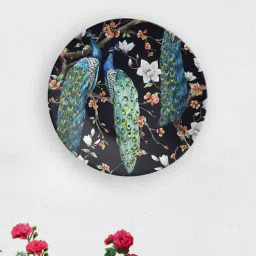 quirk india Black Ceramic Artistic Peacock Decorative Wall Plate-picture-8