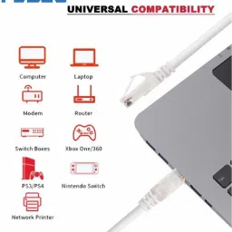 Fedus LAN Cable 75 m 75 Meters Cat 6 Ethernet Patch Cable White,LAN Cable Internet Network Computer Cable High Speed Ethernet Cords with Rj45 Connectors image 3