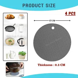 the cook house Multipurpose Non-Slip Trivet Food Grade Silicone & BPA Free (Multi-Colour) HoneyComb Pattern Trivet image 2