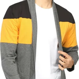 Men High-Low Full Sleeve Multicolor Shrug-image-36