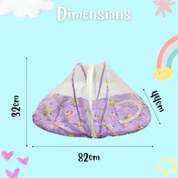cuddlebud Cotton Infants Washable Baby Matress with Mosquito Net for Unisex,0-6 Months Mosquito Net image 3