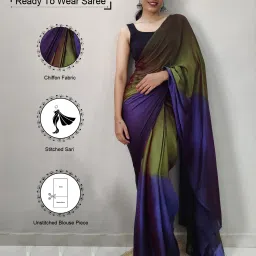 Ready to Wear Solid/Plain, Ombre, Embellished Bollywood Georgette, Chiffon Saree-image-41