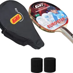 Euro Star TT Racquet With Wrist Band Red, Black Table Tennis Racquet-26