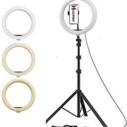 Kankali 10 inch Big LED Selfie Ring Light with 7 Feet Extendable Tripod Stand with 3 light mode(white, warm, yellow) Ring Flash Tripod, Tripod Ball Head, Tripod Clamp-26