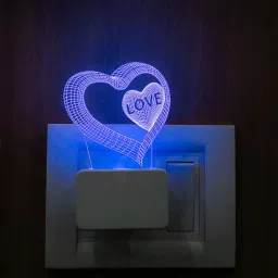 Love Double Heart Acrylic 3D led Night lamp for Bedroom Decor Light Night Lamp-image-47