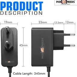daily needs shop Charging Adapter For Emergency Light / Torch With Micro USB Auto Cut Charging 0 hrs Torch Emergency Light image 3