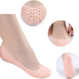 Anti Crack Full Length Silicon Foot Protector Moisturizing Socks Free Size K2 Heel Support-image-5