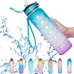 Sports Water Bottle with Time Marking & Bottle/Straw Cleaning Brush 900 ml Water Bottle-image-24