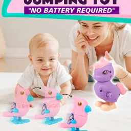 fiddlerz Wind-Up Unicorn and Bird Jumping Crawling Walking Toy Set for Kids (Pack of 2) Rattle image 2