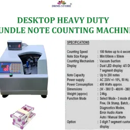 DRMS STORE Heavy Duty Bundle Note Counting Machine- Tabletop Model Note Counting Machine image 4
