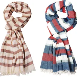 Self Design Pure Cotton Men Multicolor Stole-picture-40