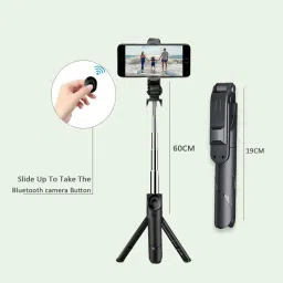 AMUSING Portable Selfie Stick Tripod with Bluetooth Remote Bluetooth Selfie Stick image 3