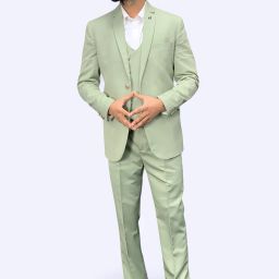 Men Single Breasted Solid Suit-image-53