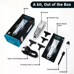 Kanha V-071 Cordless Professional Hair Clipper Trimmer 120 min Runtime 4 Length Settings-17