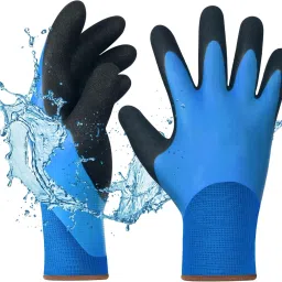 1 Pairs Waterproof Work Gloves Liquid Proof Black Double Coated Working Gloves Nitrile, NylonSafety Gloves-picture-40