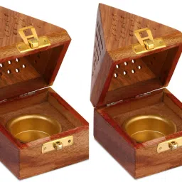 Stand (Pack of 2), Computer Sambrani,Sheesham Wood, Batti Wooden Incense Holder Set-image-14