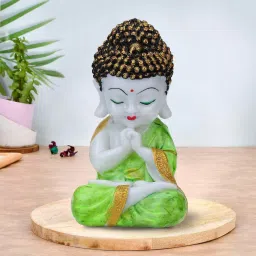 HomeDecor Showpiece Beautiful Lord Meditating Position Monk Statue For Good Luck Decorative Showpiece - 20 cm-image-16