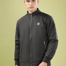 Men Solid Bomber Jacket-image-60