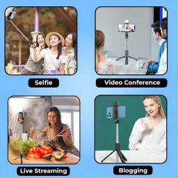 BASS BLING R1s Bluetooth Selfie Sticks with Remote and Selfie Light, 3-in-1 Multifunctional Selfie Stick Tripod Stand Bluetooth Selfie Stick image 5