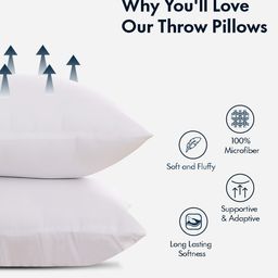 Seevo Set of 2 White Square Cushion Insert image 3