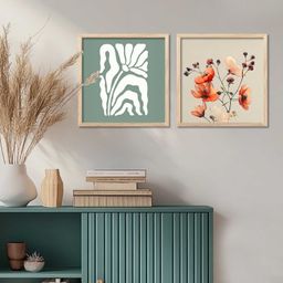 kotart Floral Wall Art Painting with Frames | Wall Frames For Living Room Office Digital Reprint 10 inch x 10 inch Painting-picture-5