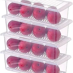 Plastic Plastic Fridge Storage Box Freezer Containers Food Basket Airtight Basket Storage Basket-17