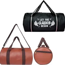 15 L Gym Duffel Bag - Combo Gym Bag 2 Set Super for Men/Fitness Bag/Carry Bags/Sports & Travel Bag - Orange-image-26