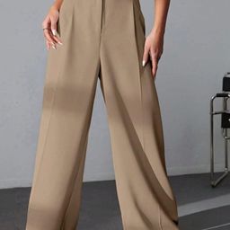 next one Women Regular Fit Beige Polyester Trousers-picture-2