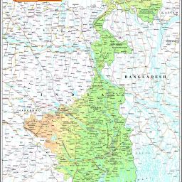 West Bengal Physical Map Photographic Paper-image-34