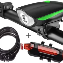 CYCLE LIGHT PLUS HORN AND BACK LIGHT WITH LOCKL COMBO LED Front Rear Light Combo-15