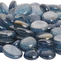 Glossy Finish Decorative Shiny Glass Pebbles For Home Decor (Blue, 900 grams) Polished, Carved Round, Oval Fire Glass Pebbles-image-56