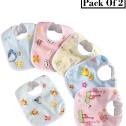 2 Waterproof Super Soft Cotton Daily Use Feeding Bibs Stylish Trendy Fashionable-3