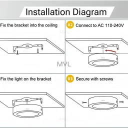 mvl 9 Watts LED Round White Surface Down Light, Pack of 1 Ceiling Light Ceiling Lamp image 4