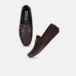 Big Fox Men Brown Textured Driving Shoes-picture-27