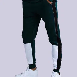 NOBERO Men Colourblocked Mid-Rise Cotton Joggers-image-68